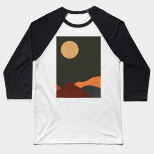 Sun & Moon Artwork With mountains. Boho art of moon at night and terracotta mountains. Baseball T-Shirt